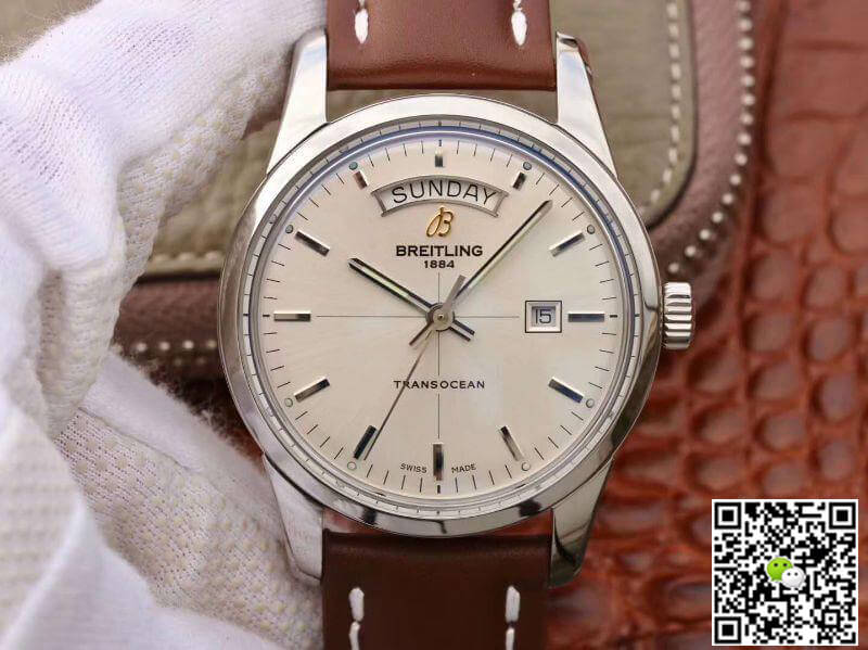 Breitling Replica Transocean Day Date A4531012/G751/437X/A20BA.1 1:1 Best Edition Swiss ETA2836 White Dial