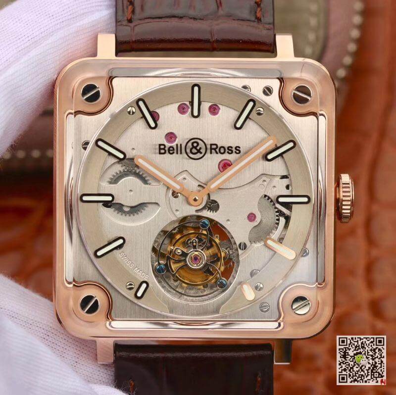 Replica Bell Ross BR-X2 Tourbillon 18K Rosegold Case Mechanical Watches 1:1 Best Edition Swiss ETA380 Tourbillon Movement