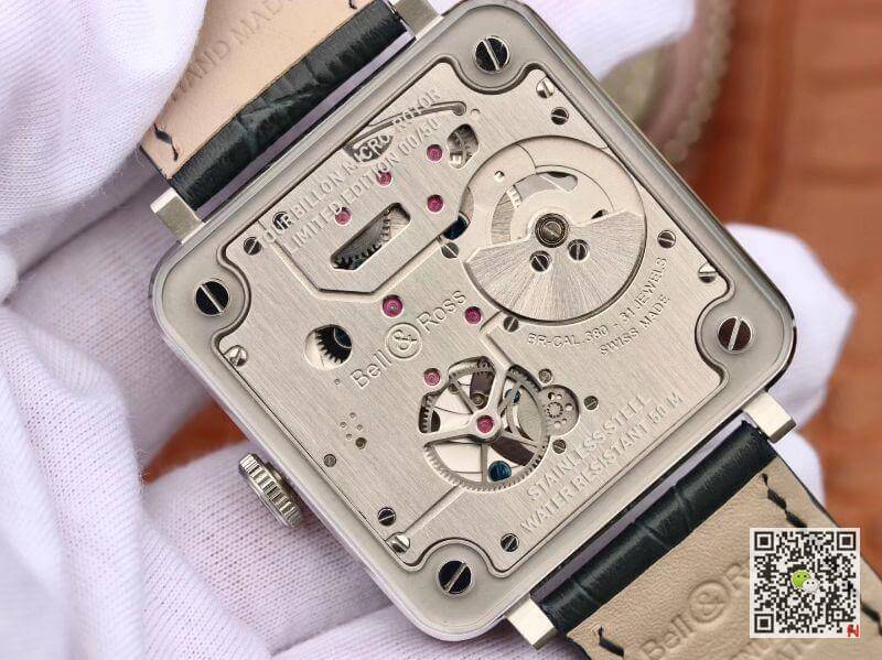 Replica Bell Ross BR-X2 Tourbillon 1:1 Best Edition Men Watches Steel Dial Swiss ETA380 Tourbillon Movement Leather Watch Strap