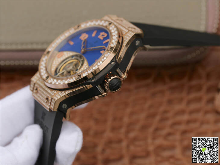 Replica Hublot Big Bang Tourbillon 1:1 Best Edition Rose Gold D1am0nd Dial