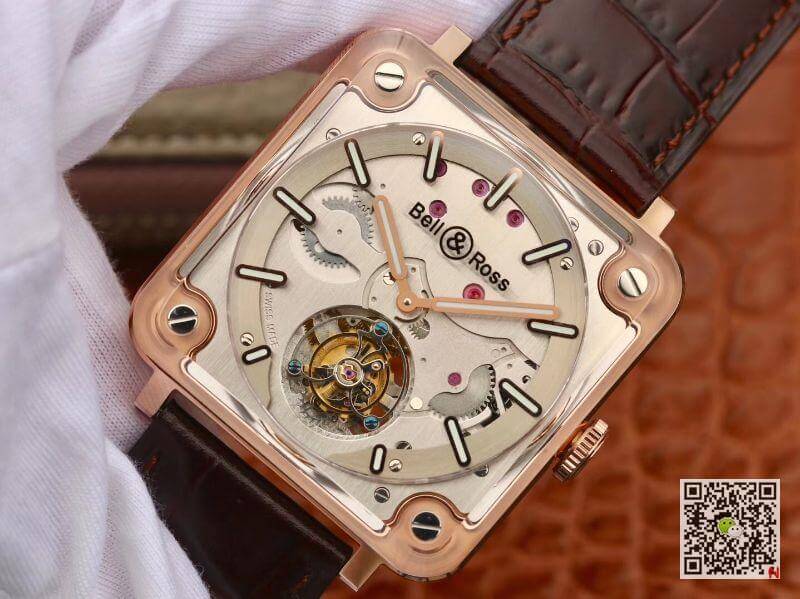 Replica Bell Ross BR-X2 Tourbillon 18K Rosegold Case Mechanical Watches 1:1 Best Edition Swiss ETA380 Tourbillon Movement