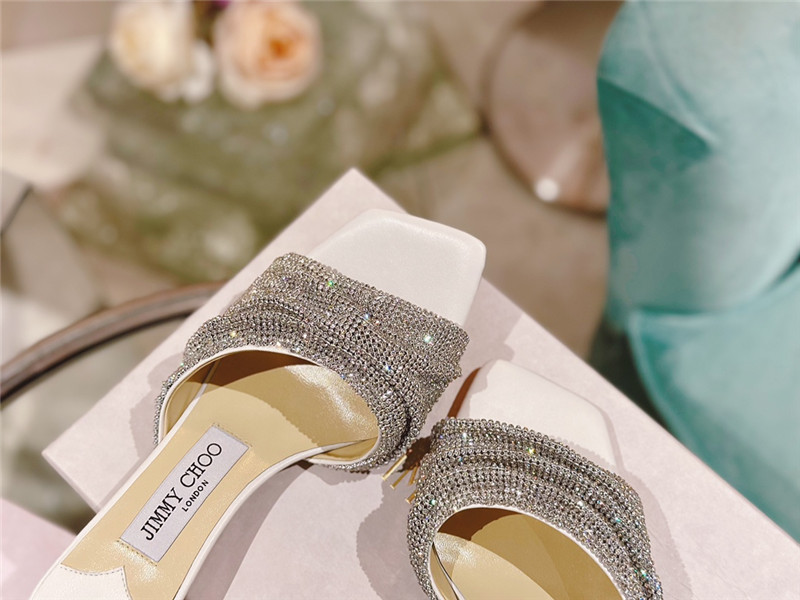 J1m*y Ch00 Pearl Heels Dupe Rhinestone High Heel Slippers