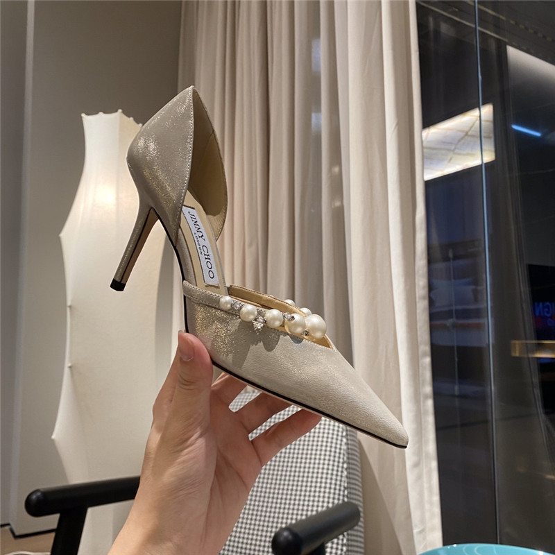 J1m*y Ch00 high heel pearl sandals