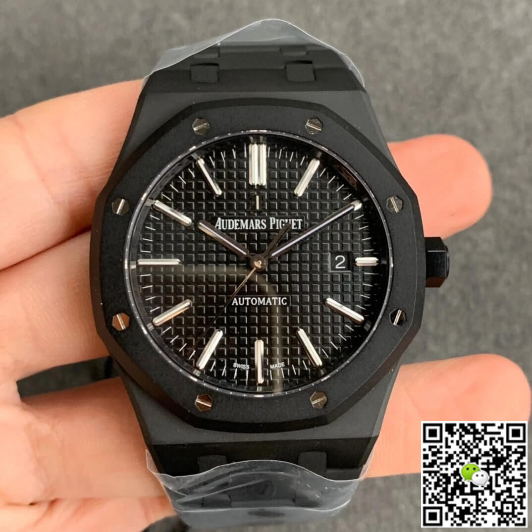 Replica Audemars P1g*et Royal Oak 15400 DLC Version 1:1 Best Edition ZF Factory Black Dial