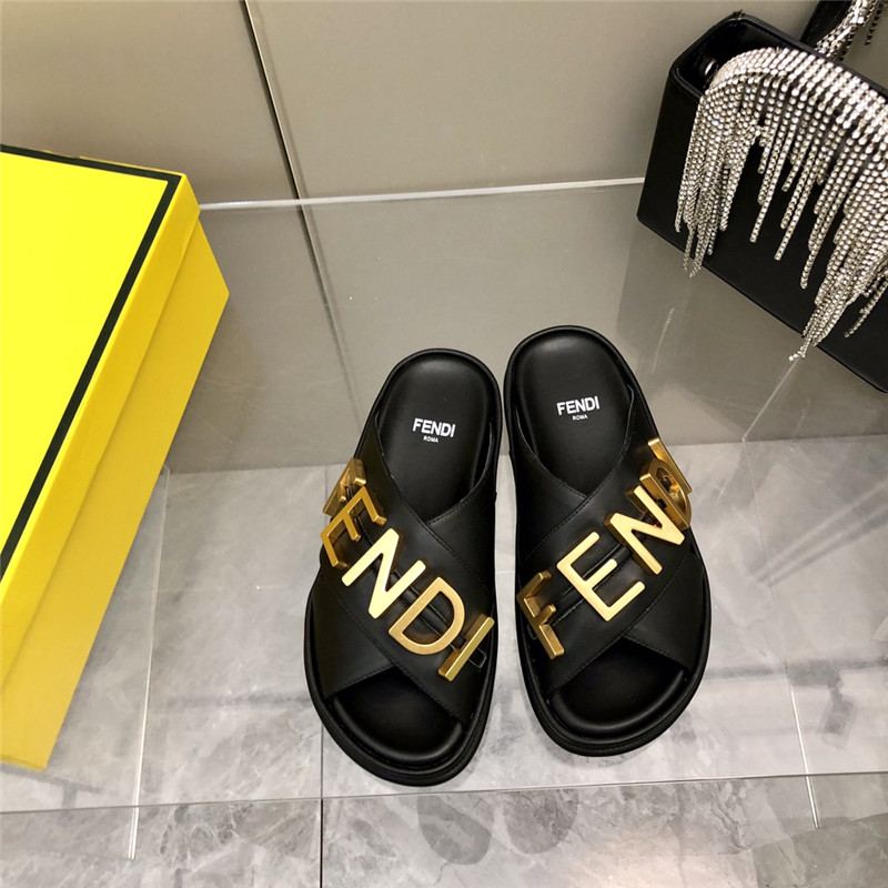 F**di metal logo slides