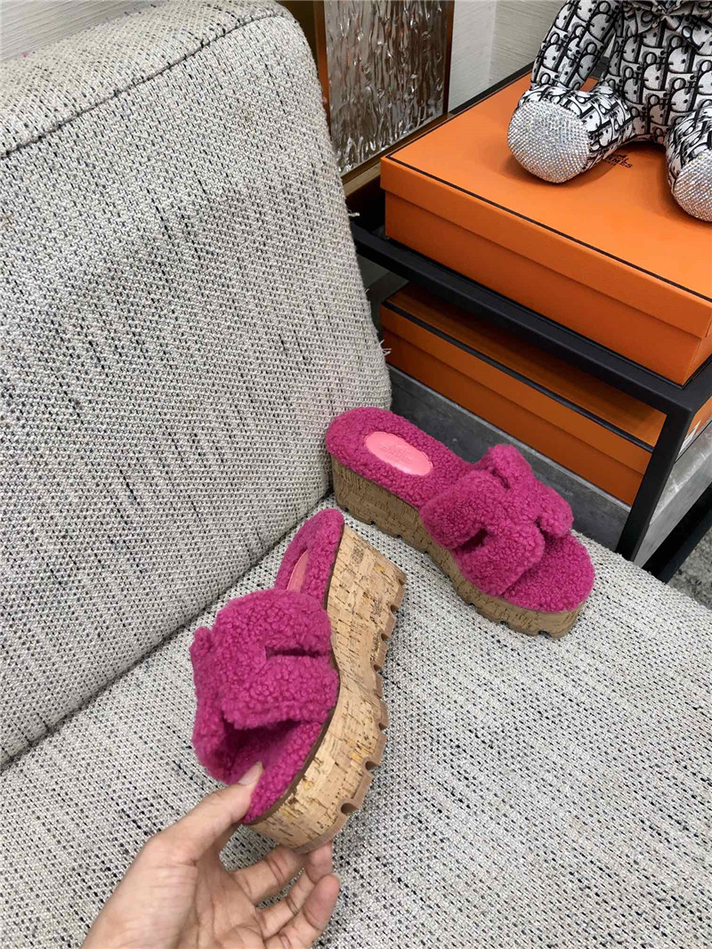H**me5 Birkin Replica Teddy Fur Slippers