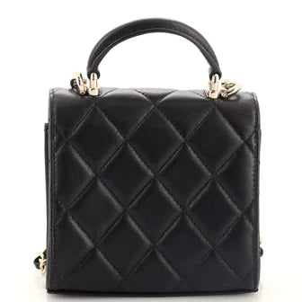 Ch**el Square Classic Flap Top Handle Clutch with Chain Quilted Lambskin